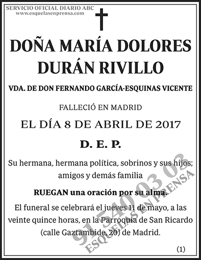 María Dolores Durán Rivillo